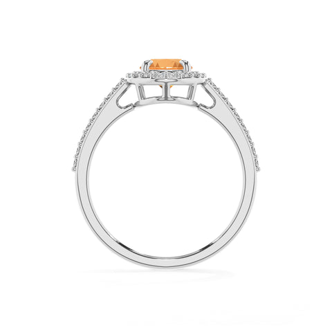 lab-grown citrine oval half eterity halo solitaire engagement ring