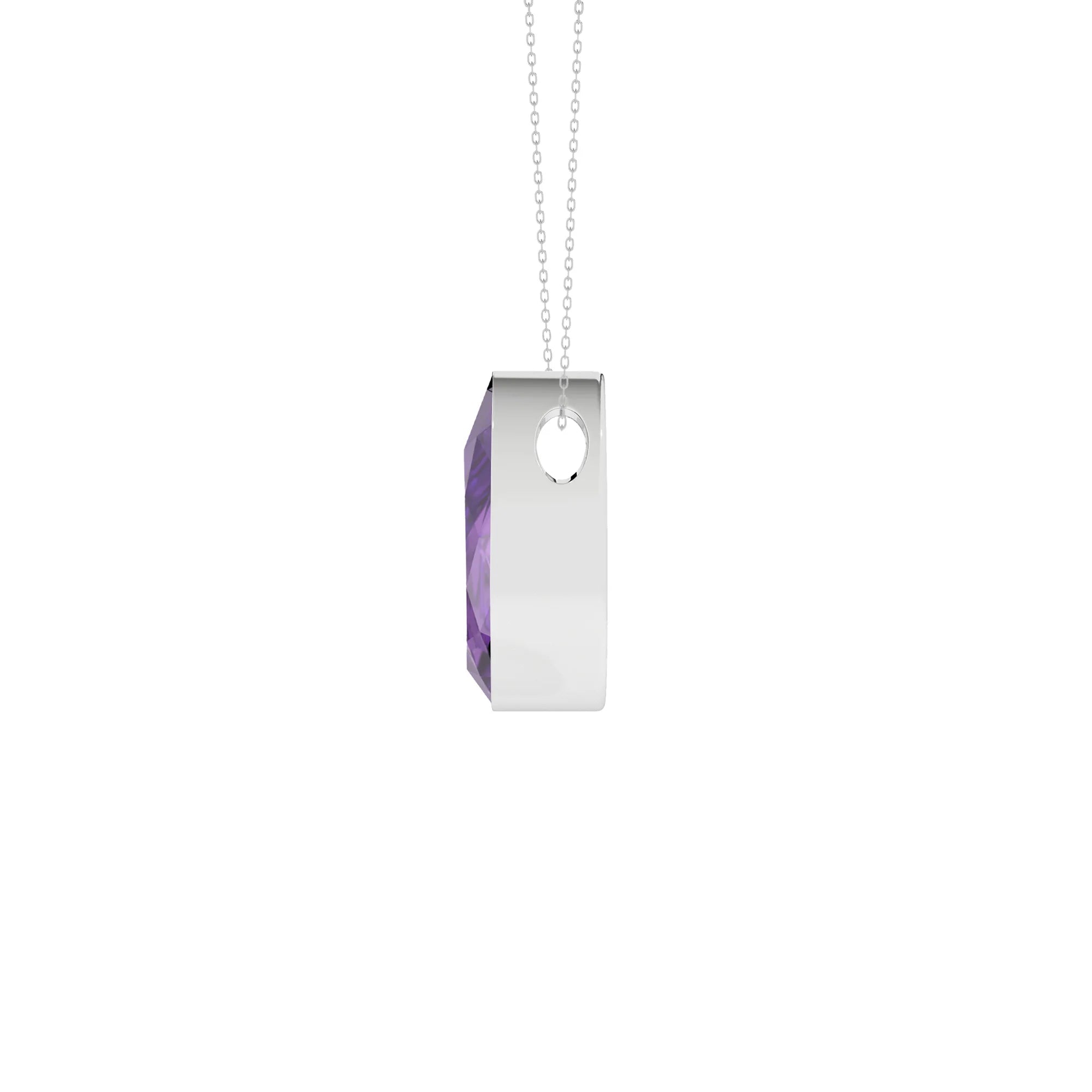 natural amethyst pear shape pendant necklace