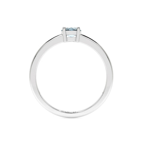 aquamarine round cut stackable prong-set ring