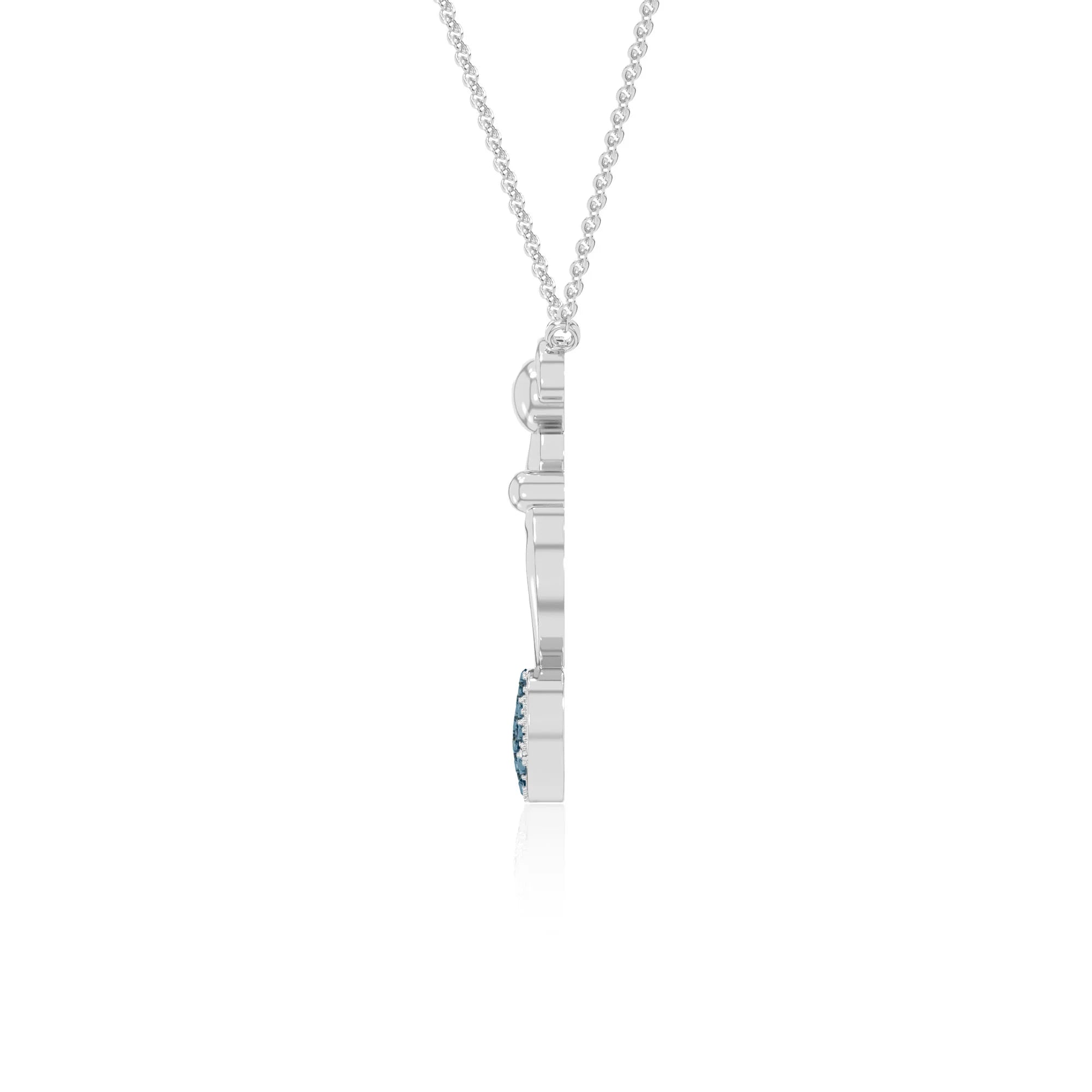 natural london-blue-topaz mother child heart necklaces in sterling silver 