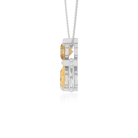 natural citrine cat necklaces in sterling silver 