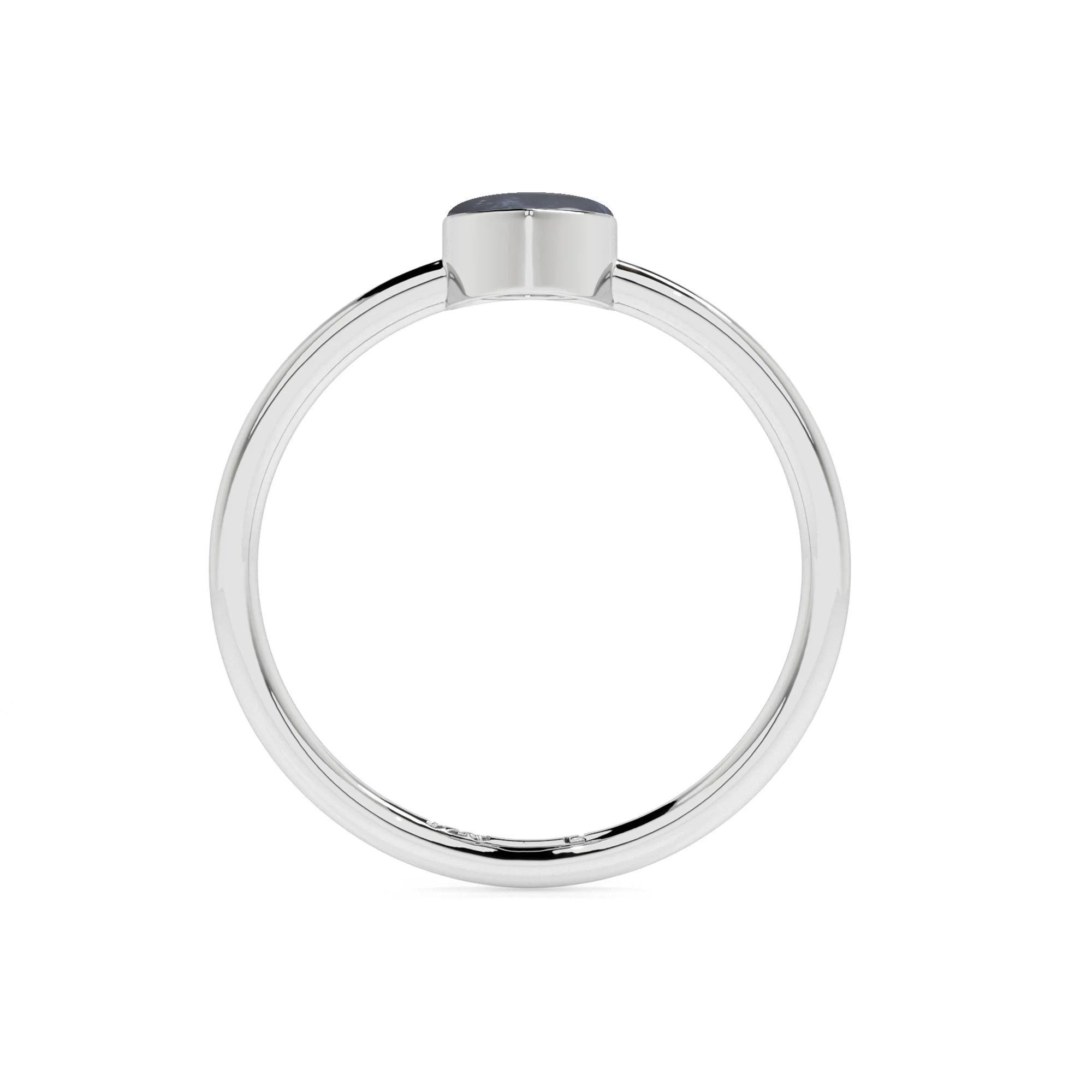 pietersite pear cab stackable bezel-set ring