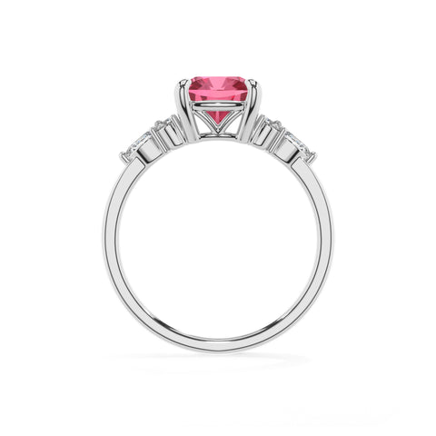 lab-grown pink-tourmaline cushion solitaire engagement ring