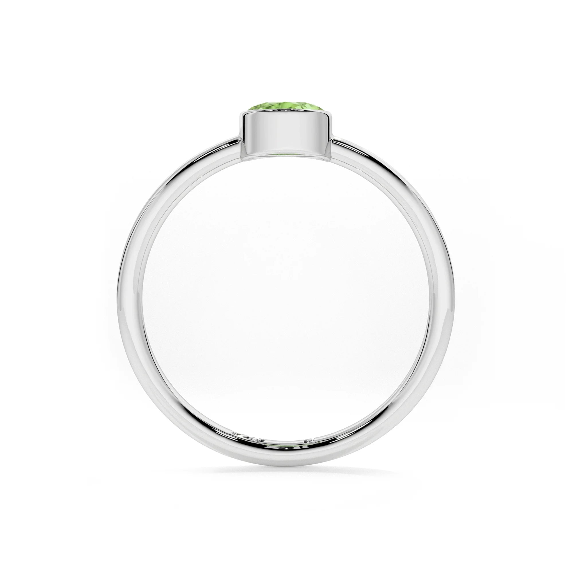 chrome diopside round cut stackable bezel-set ring