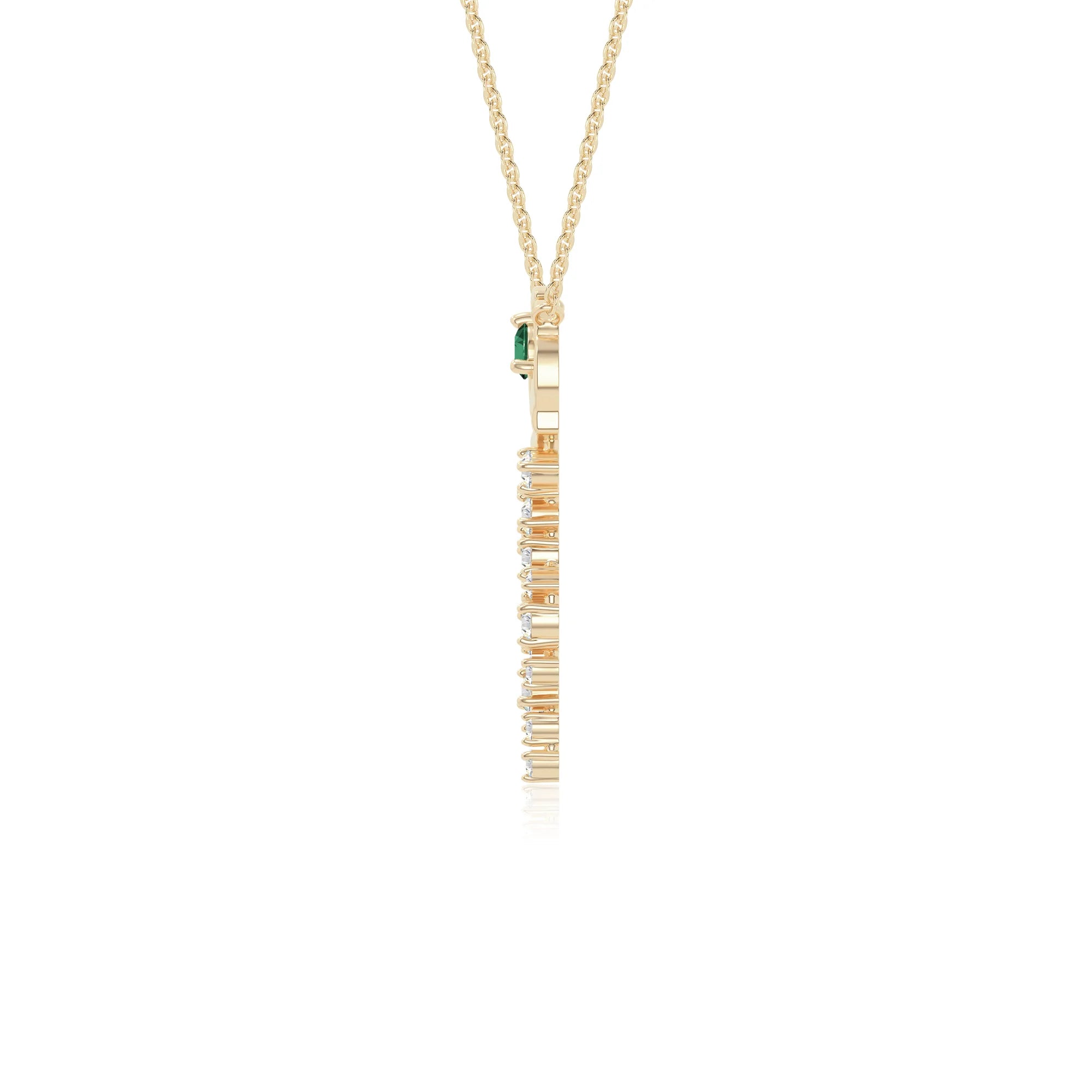natural emerald rose flower necklaces in yellow gold vermeil 