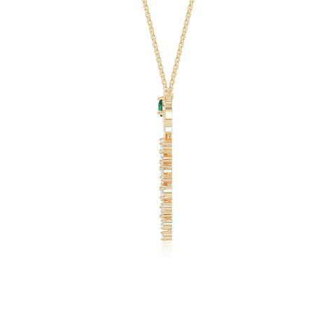 natural emerald rose flower necklaces in yellow gold vermeil 