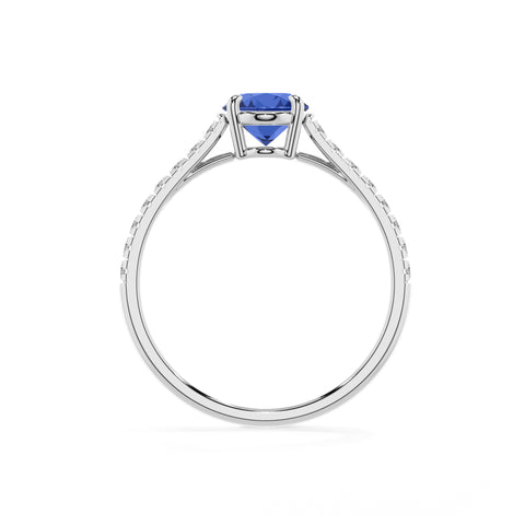 lab-grown blue-sapphire oval half eterity solitaire engagement ring