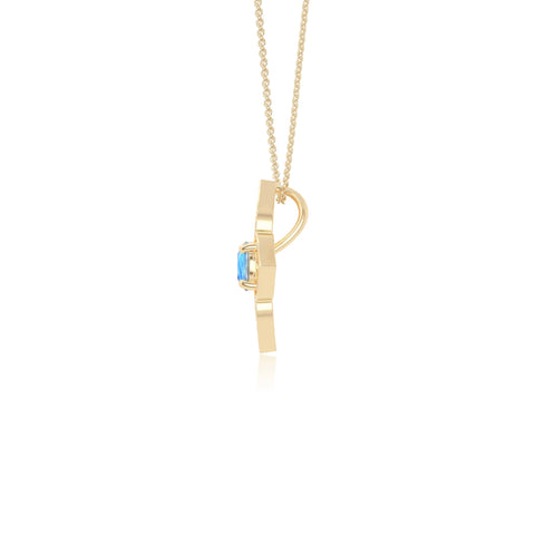 natural labradorite 4 petal flower necklaces in yellow gold vermeil 
