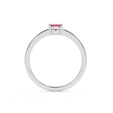 pink tourmaline oval cut stackable prong-set ring