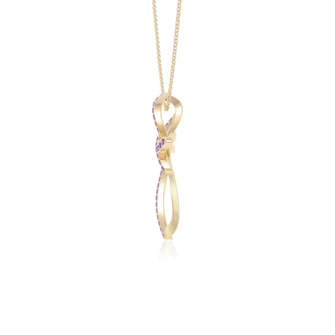 natural amethyst infinity cross necklaces in yellow gold vermeil 