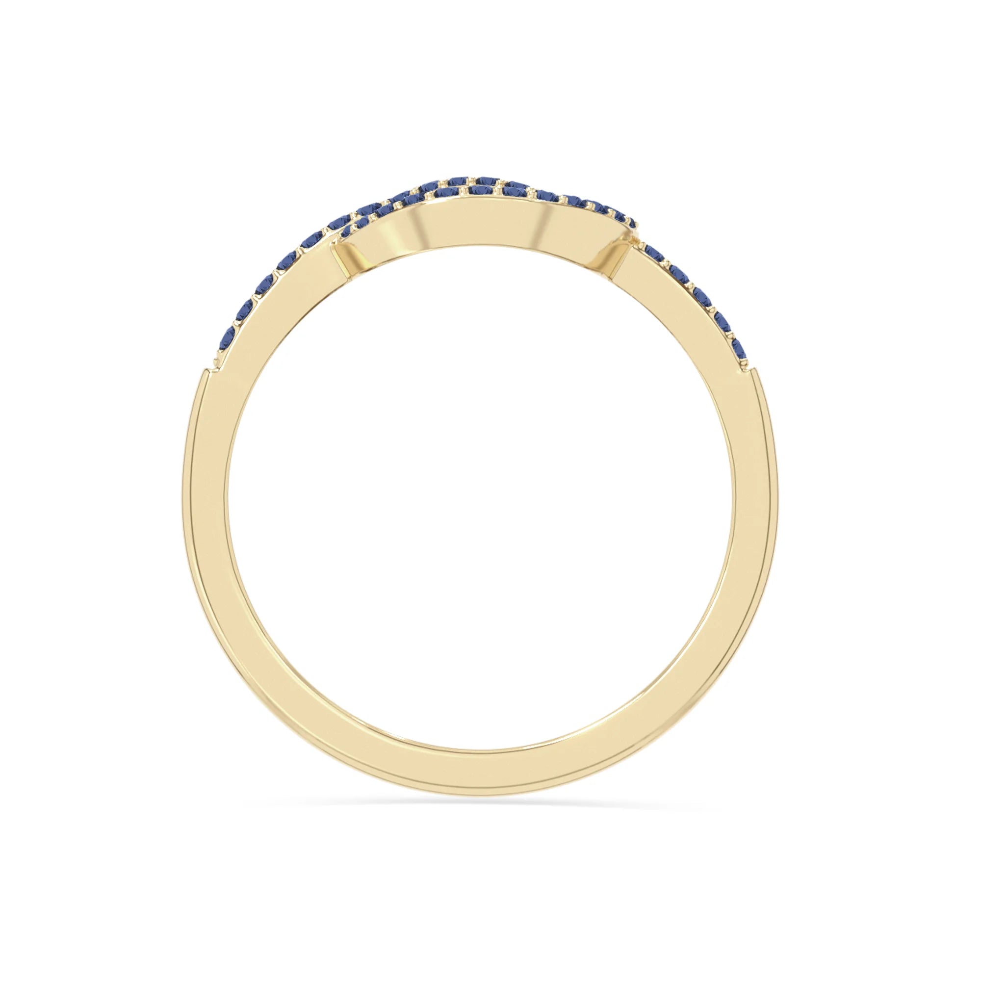 natural blue sapphire infinity knot promise rings in yellow gold vermeil