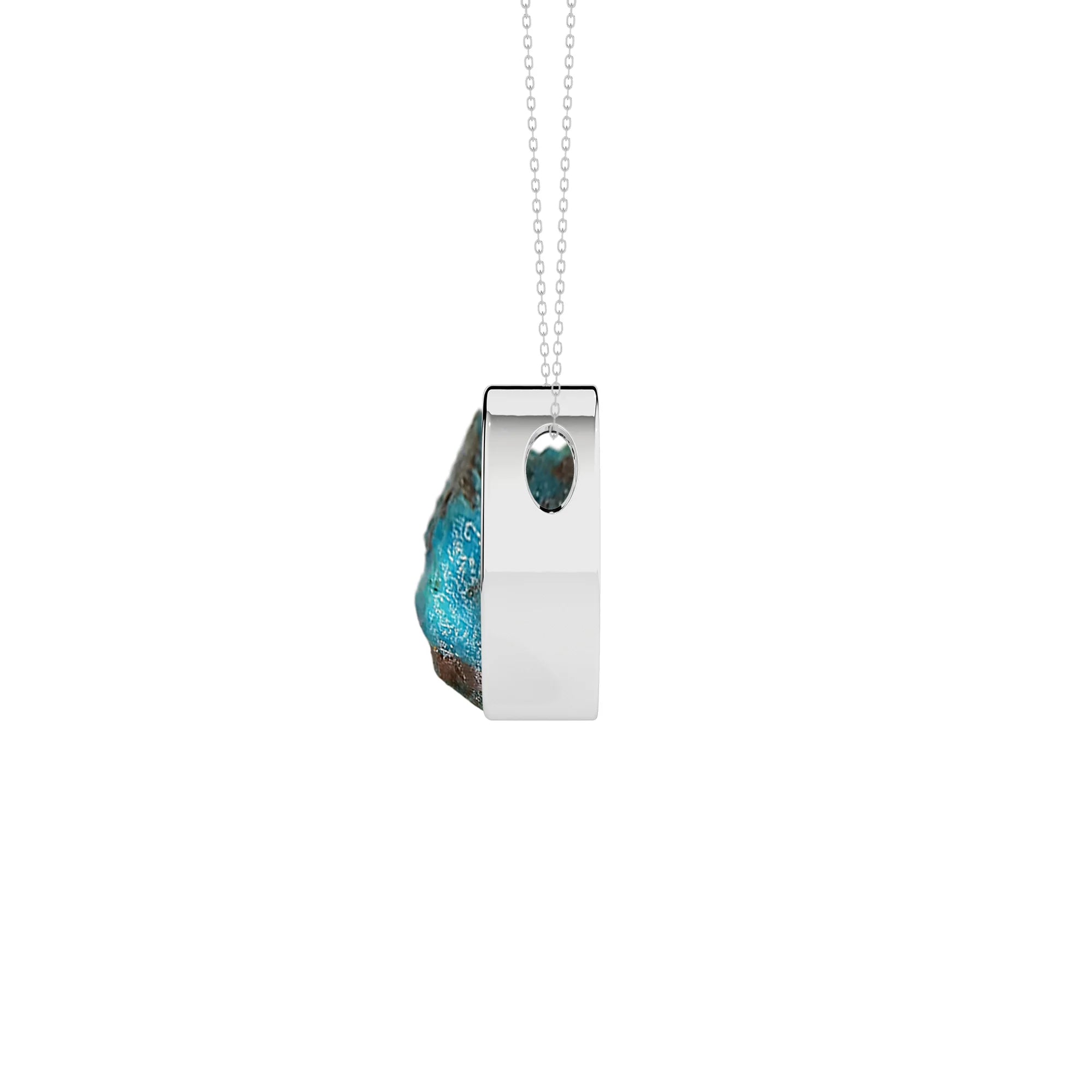 natural chrysocolla oval shape pendant necklace