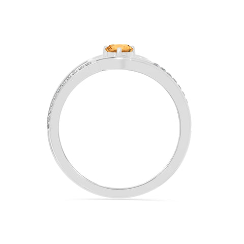 natural citrine heart promise rings in sterling silver 