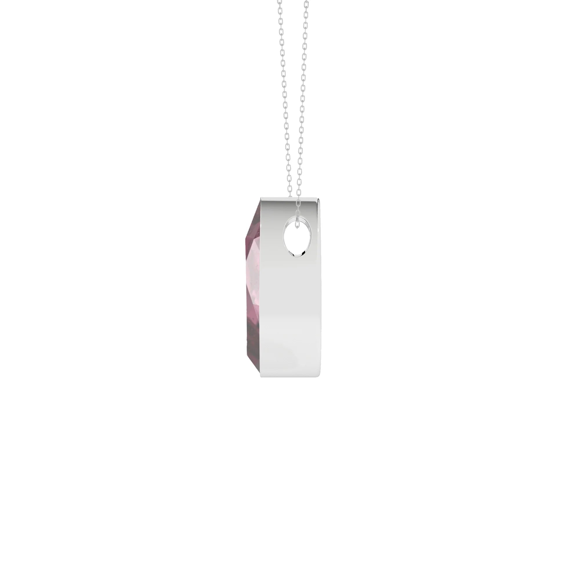 natural pink-tourmaline pear shape pendant necklace