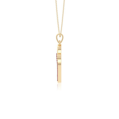 natural ruby double heart necklaces in yellow gold vermeil 