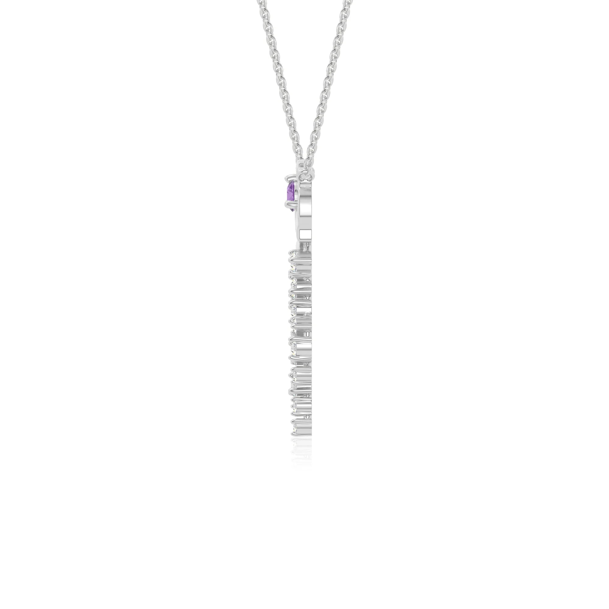 natural amethyst rose flower necklaces in sterling silver 