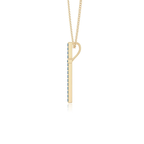 natural london-blue-topaz cross necklaces in yellow gold vermeil 