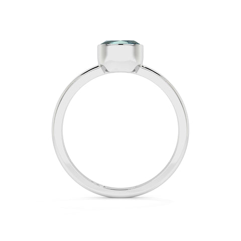 fluorite round cut stackable bezel-set ring