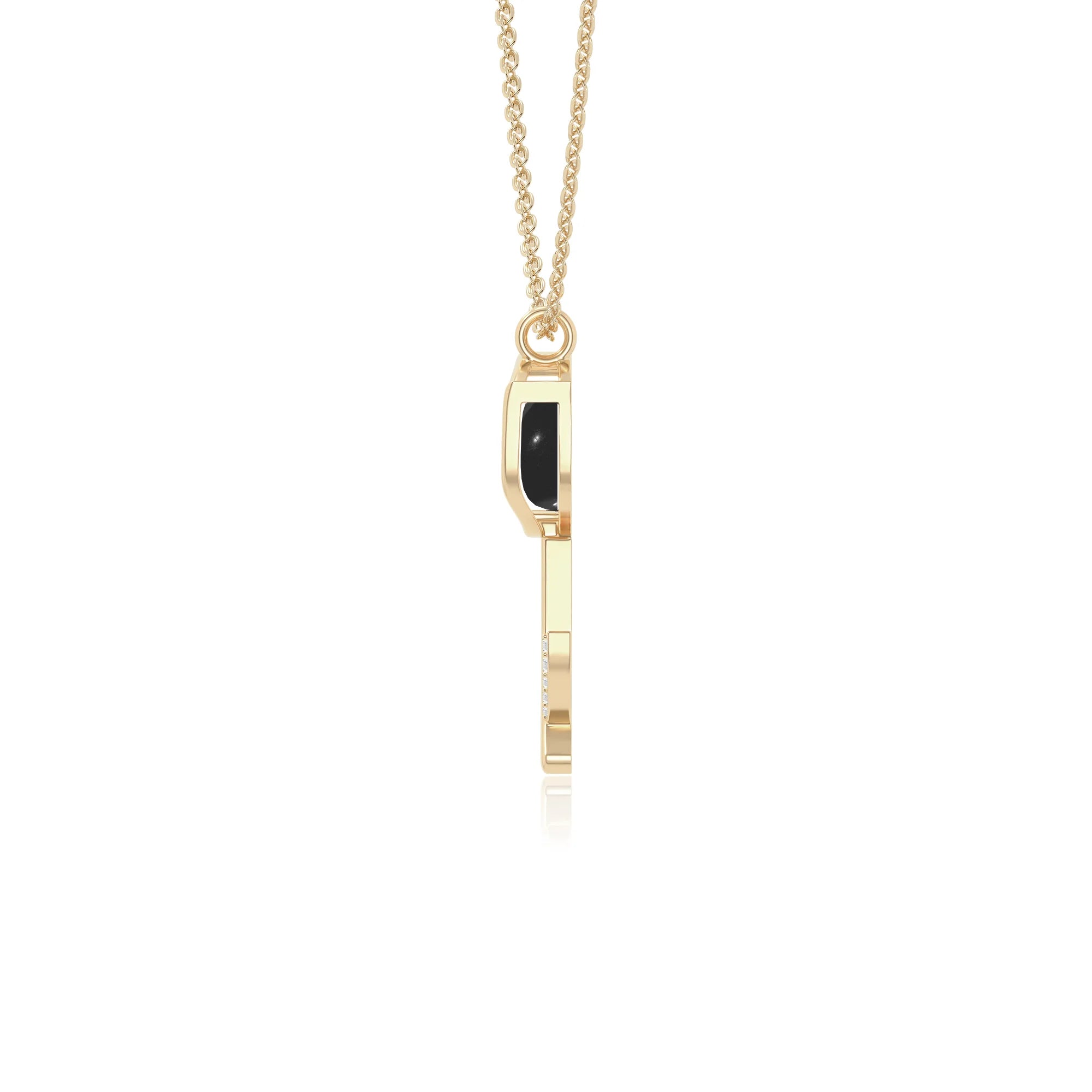 natural black-onyx tulip necklaces in yellow gold vermeil 