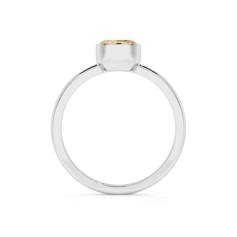 citrine round cut stackable bezel-set ring