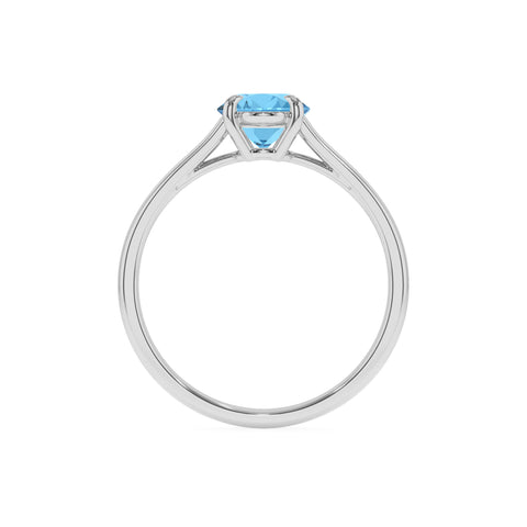 natural swiss blue topaz oval solitaire engagement ring