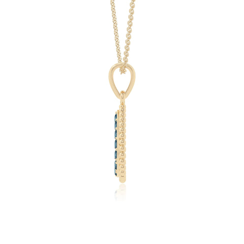 natural london-blue-topaz infinity love knot necklaces in yellow gold vermeil 