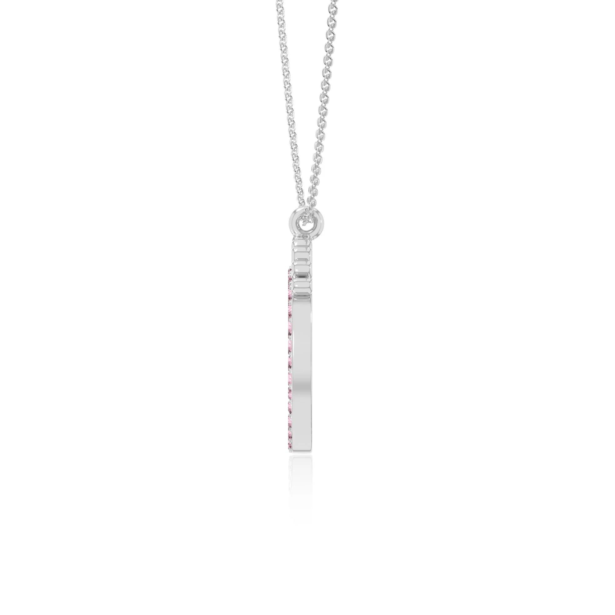 natural pink-tourmaline mother child necklaces in sterling silver 