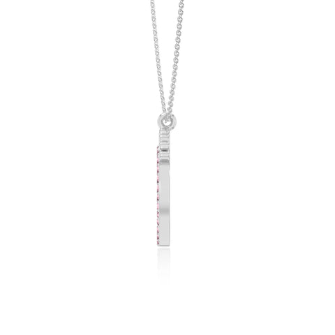 natural pink-tourmaline mother child necklaces in sterling silver 