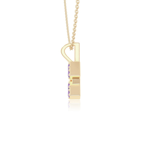 natural amethyst aquarius zodiac sign necklaces in yellow gold vermeil 