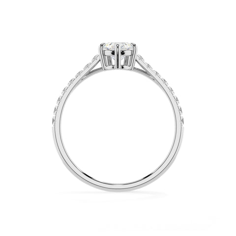 lab-grown moissanite pear half eterity solitaire engagement ring