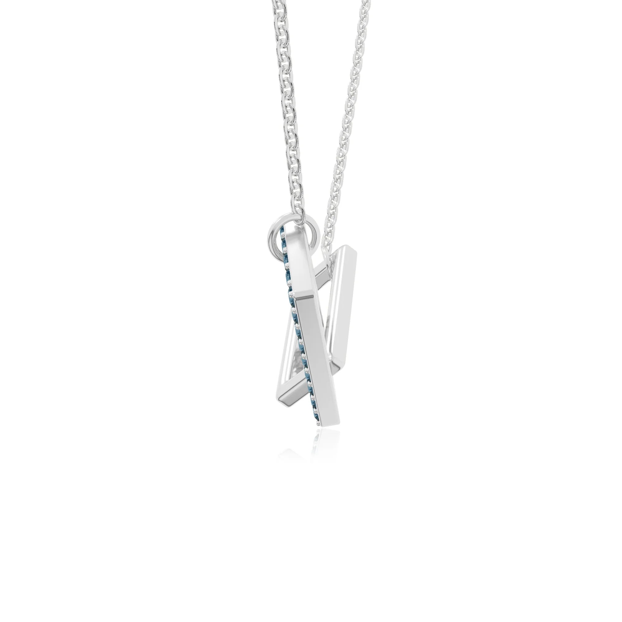 natural london blue topaz interlock necklaces in sterling silver 