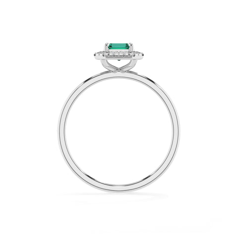 lab-grown emerald emerald halo solitaire engagement ring