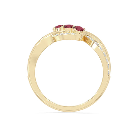 natural ruby infinity promise rings in yellow gold vermeil
