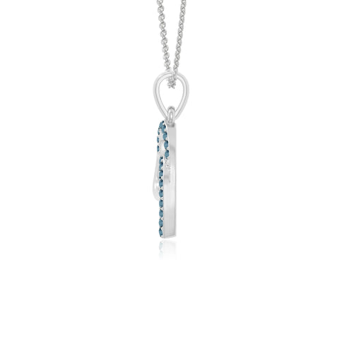 natural london-blue-topaz heart in heart necklaces in sterling silver 
