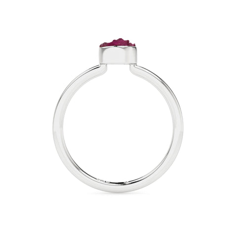 pink-tourmaline rough shape stackable bezel-set ring