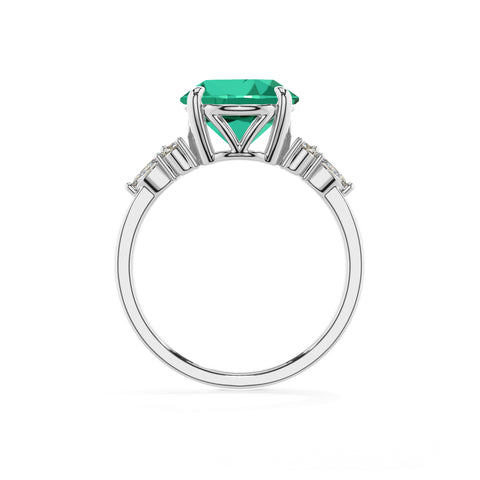 lab-grown emerald round solitaire engagement ring