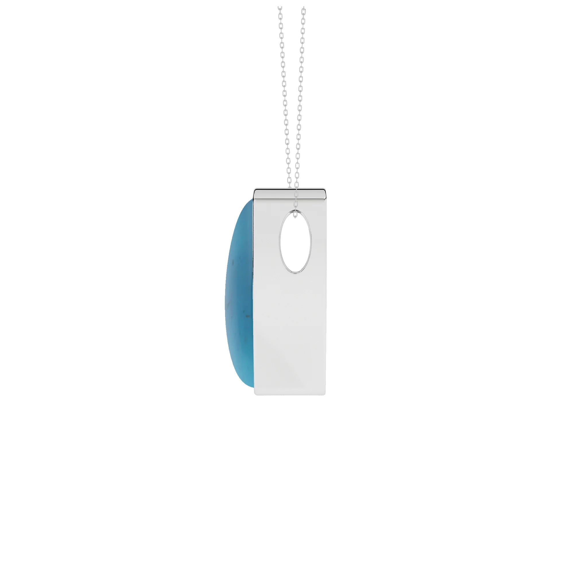 natural turquoise bullet shape pendant necklace