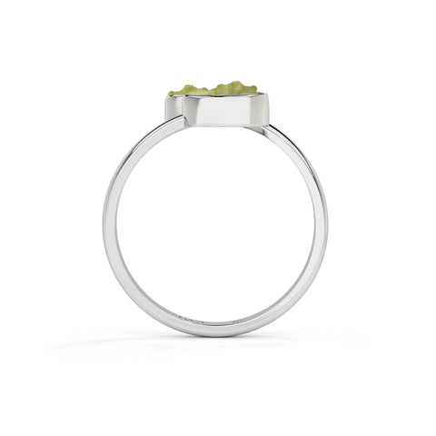 peridot rough shape stackable bezel-set ring