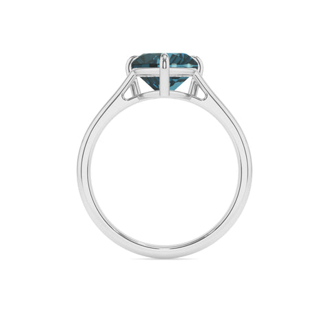 natural london blue topaz heart solitaire engagement ring