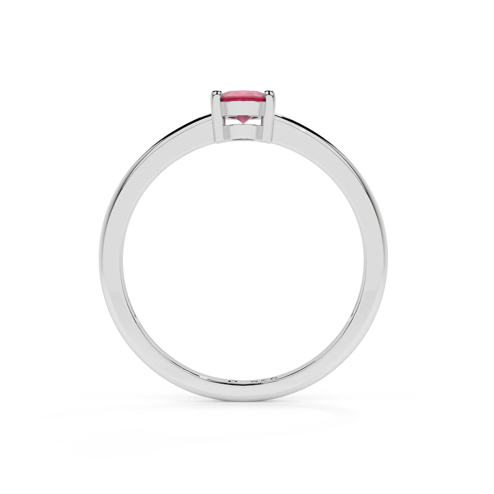 pink tourmaline oval cut stackable prong-set ring