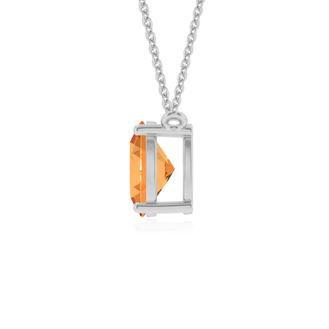 lab grown citrine oval shape solitaire v-bale pendant necklace