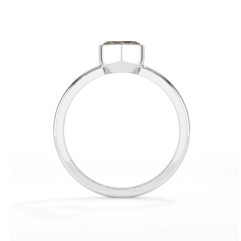 smoky quartz pear cut stackable bezel-set ring