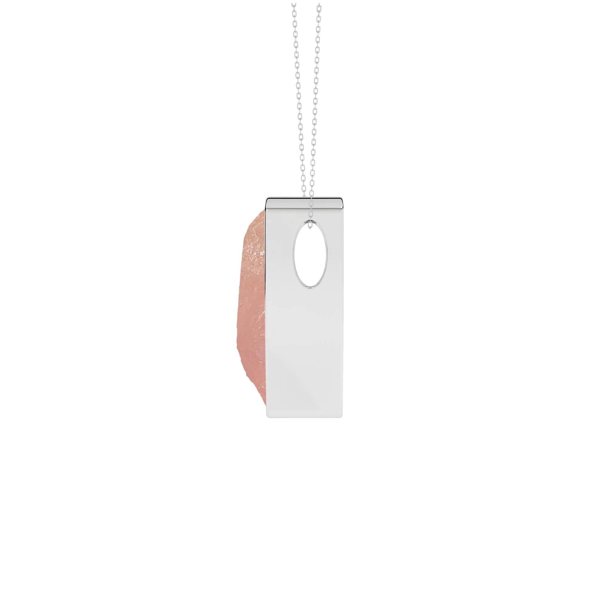 natural rose-quartz bullet shape pendant necklace