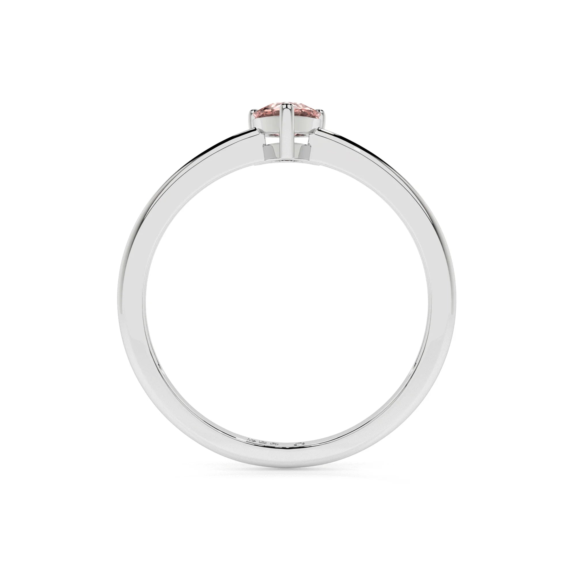 rose quartz pear cut stackable prong-set ring