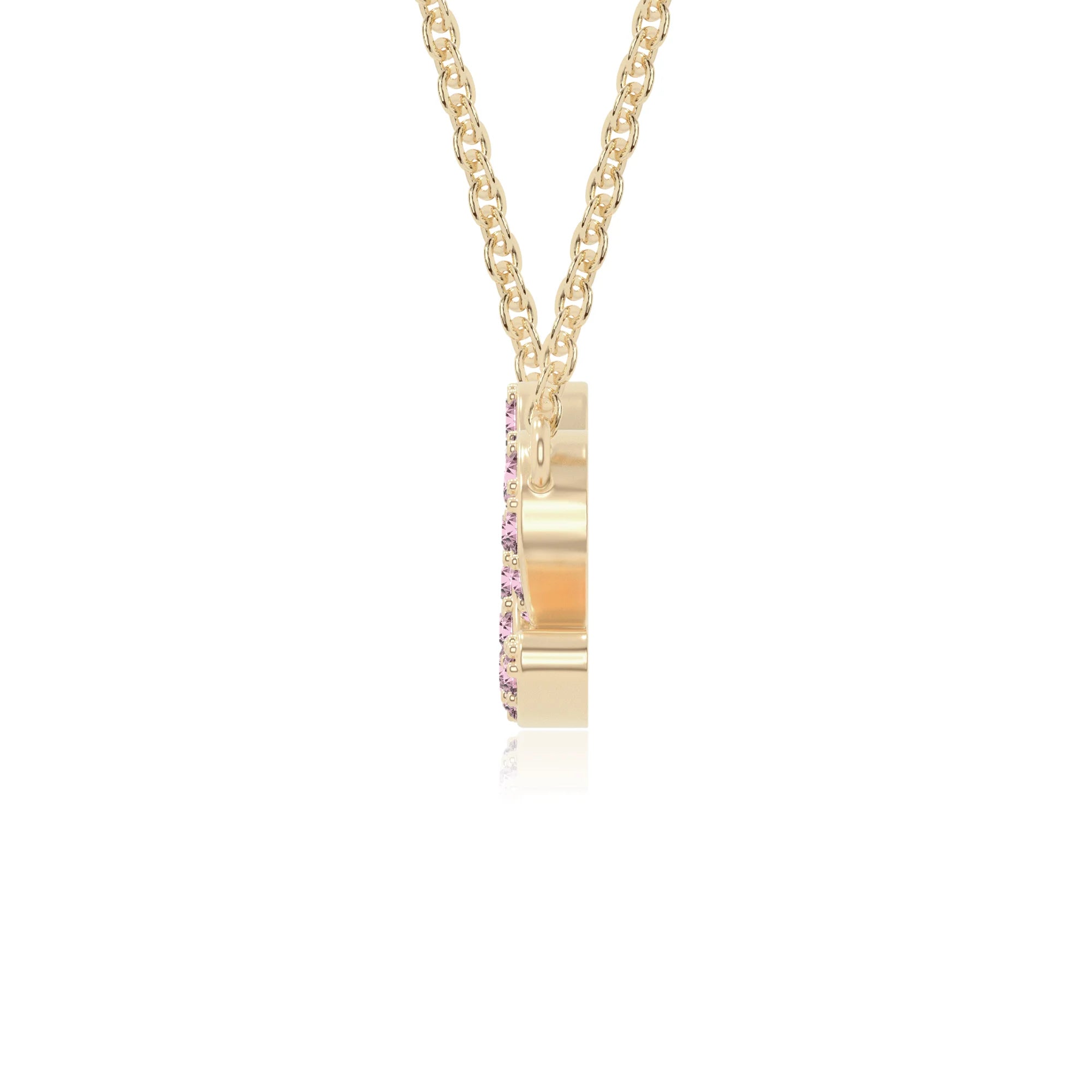 natural pink-tourmaline infinity love knot necklaces in yellow gold vermeil 