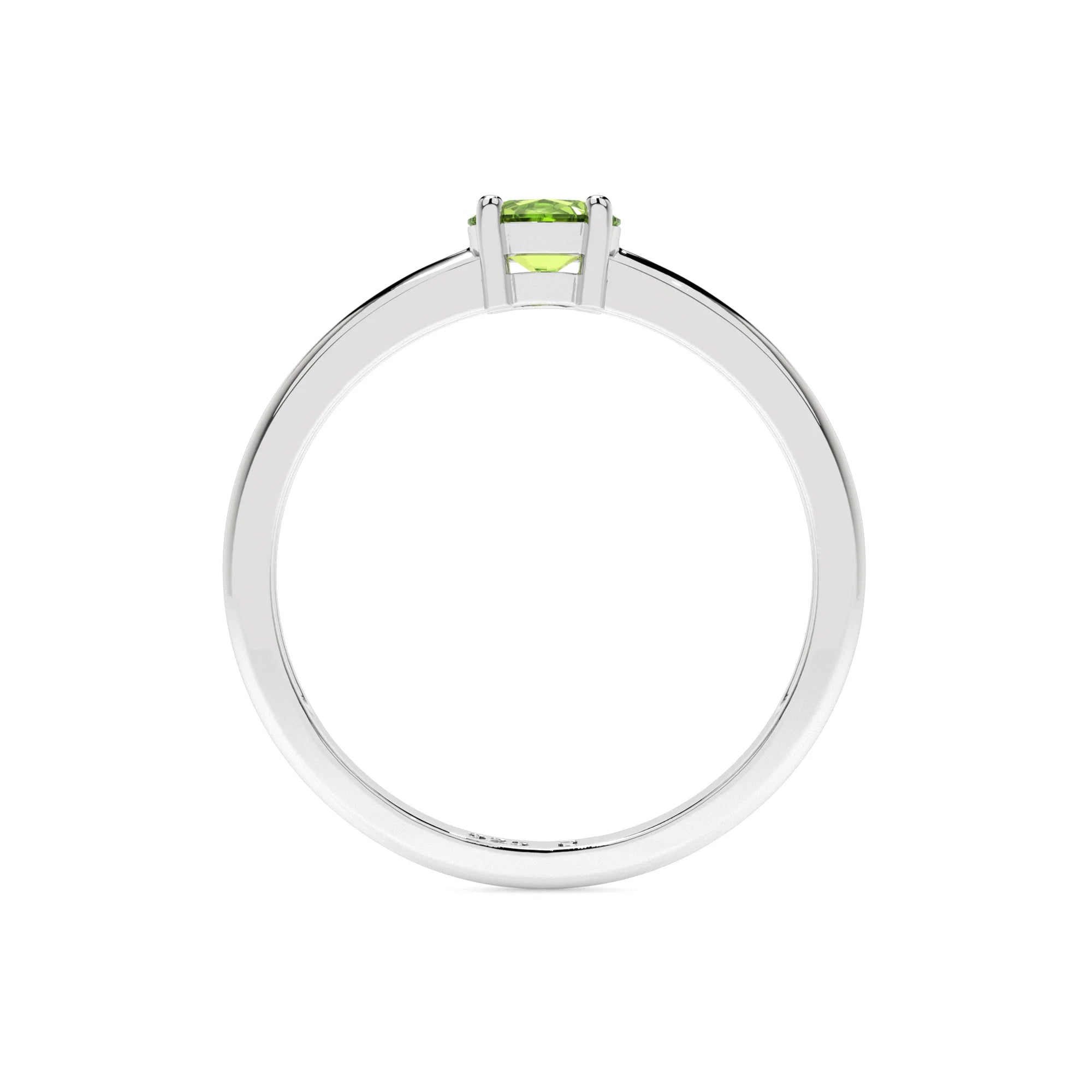 peridot round cut stackable prong-set ring