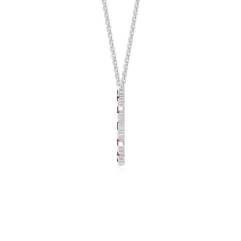 natural ruby sun necklaces in sterling silver 