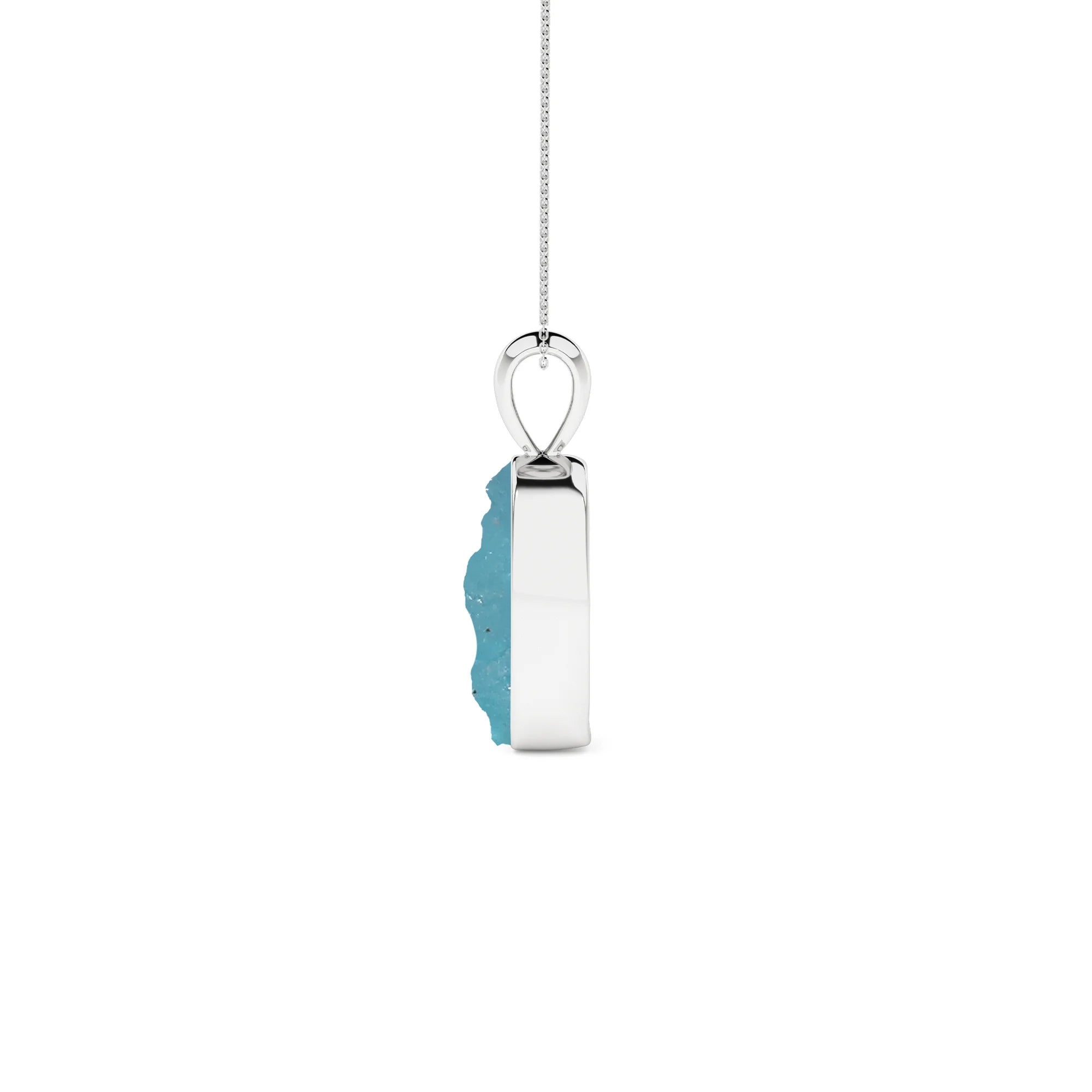 natural paraiba-apatite rough shape pendant necklace