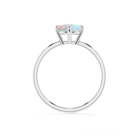 lab grown opal round solitaire engagement ring