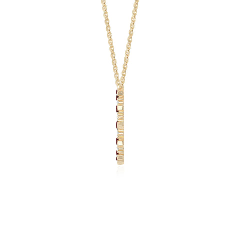 natural garnet sun necklaces in yellow gold vermeil 